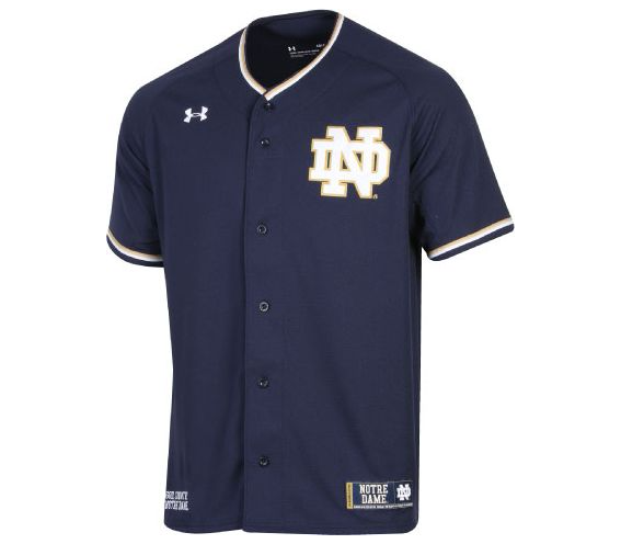 Mens Notre Dame Fighting Irish Blank Under Armour Navy ND College Baseball Team Jersey