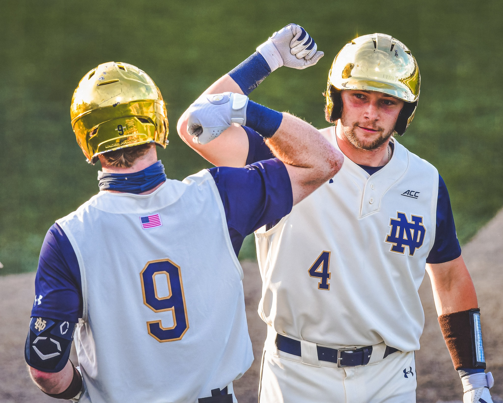 Mens Notre Dame Fighting Irish Custom Niko Kavadas Alex Rao Tanner Kohlhepp Aidan Tyrell Under Armour Cream Vest Baseball Jerse