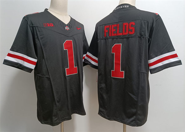 Mens Ohio State Buckeyes #1 Justin Fields Nike 2023 F.U.S.E. Elite Blackout College Football Game