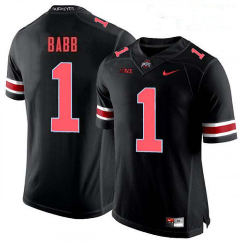 Mens Ohio State Buckeyes #1 Kamryn Babb Blackout College Football Game Jersey (3)