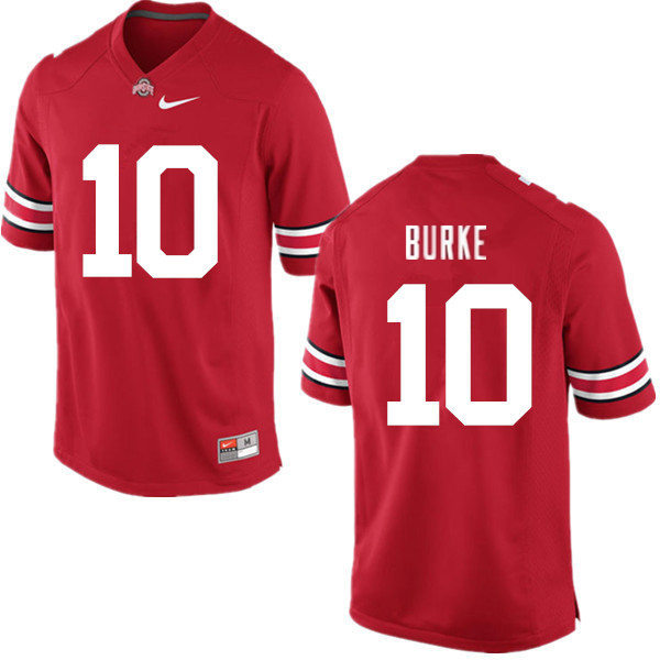 Mens Ohio State Buckeyes #10 Denzel Burke Scarlet College Football Game Jersey