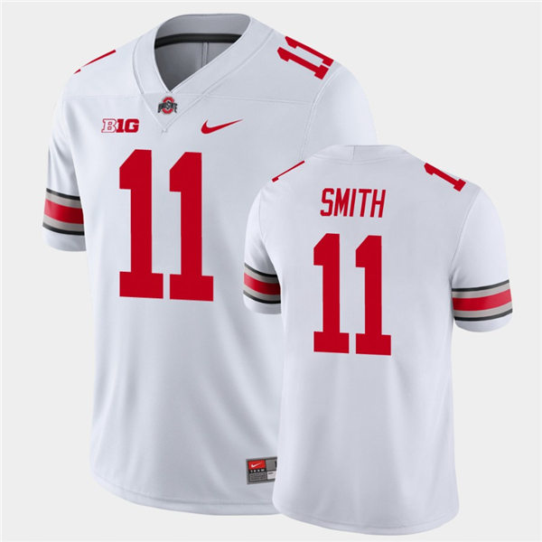 Mens Ohio State Buckeyes #11 Tyreke Smith Nike White College Football Game Jersey