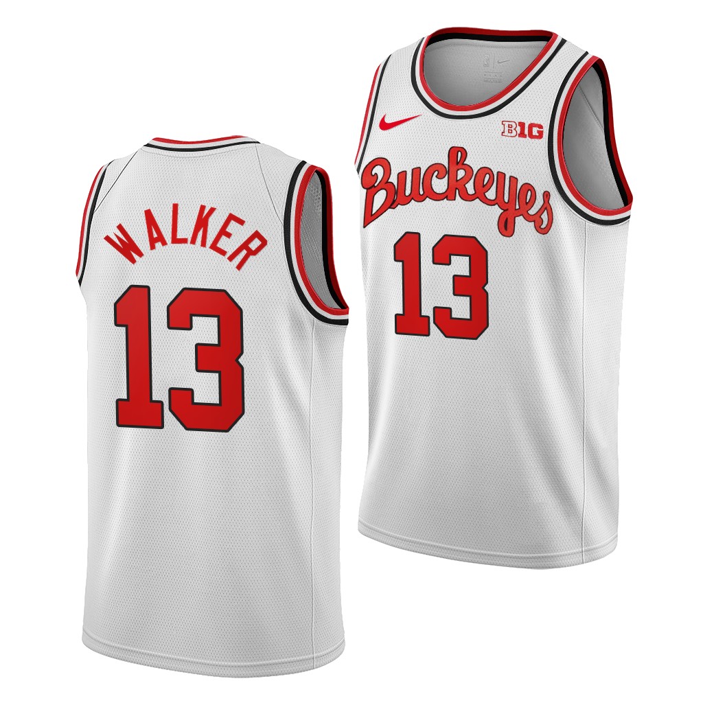 Mens Ohio State Buckeyes #13 CJ Walker Nike White Turning Back The Clocks 1980'S RETRO Basketball Jersey