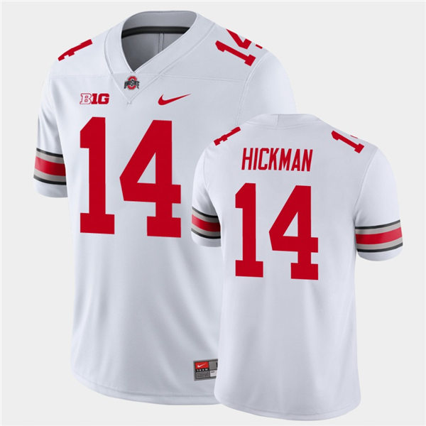 Mens Ohio State Buckeyes #14 Ronnie Hickman Nike White College Football Game Jersey