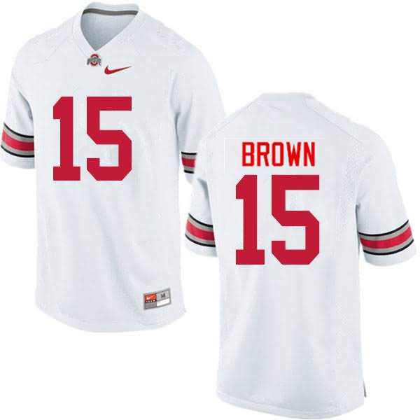 Mens Ohio State Buckeyes #15 Devin BrownWhite College Football Game Jersey(2) 