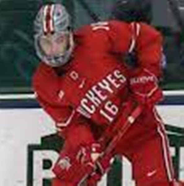 Mens Ohio State Buckeyes #16 Quinn Preston Nike 2019 Red College Hockey Jersey