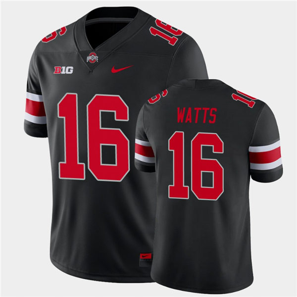 Mens Ohio State Buckeyes #16 Ryan Watts Nike Blackout College Football Game Jersey