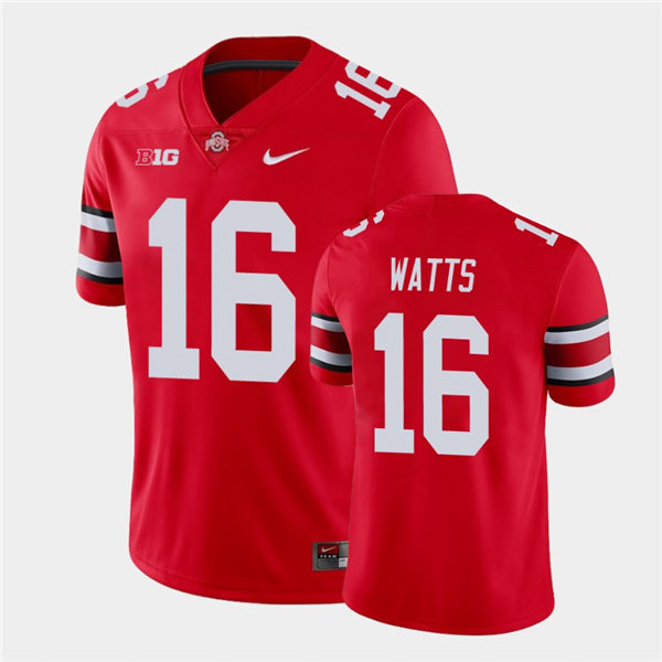 Mens Ohio State Buckeyes #16 Ryan Watts Nike Scarlet College Football Game Jersey
