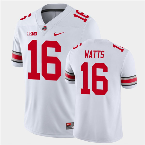 Mens Ohio State Buckeyes #16 Ryan Watts Nike White College Football Game Jersey
