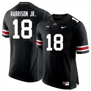 Mens Ohio State Buckeyes #18 Marvin Harrison Jr. Black White College Football Game Jersey