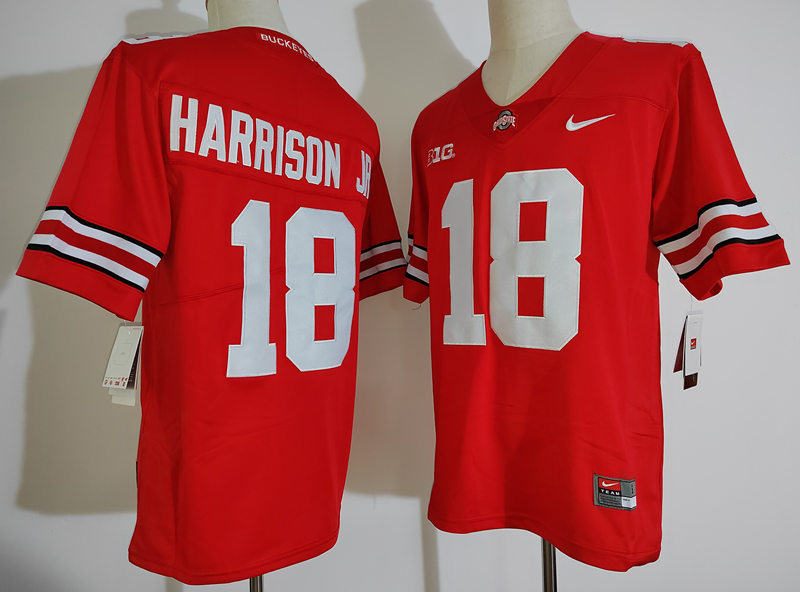 Mens Ohio State Buckeyes #18 Marvin Harrison Jr. Nike Scarlet College Football Game Jersey