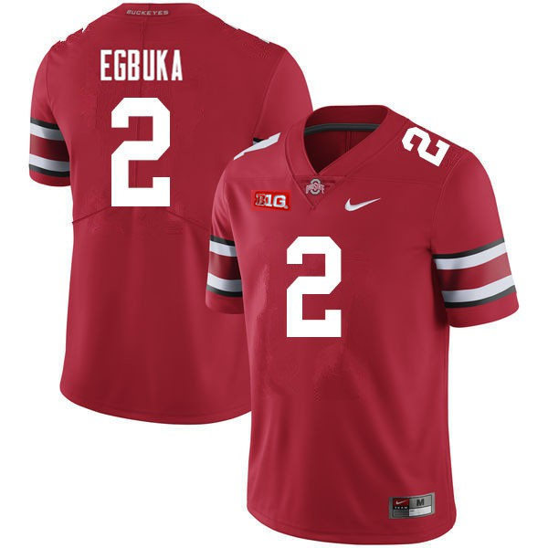 Mens Ohio State Buckeyes #2 Emeka Egbuka Nike Scarlet College Football Game Jersey
