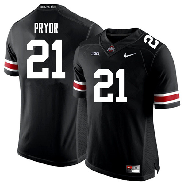 Mens Ohio State Buckeyes #21 Evan Pryor Nike Black White College Football Jersey