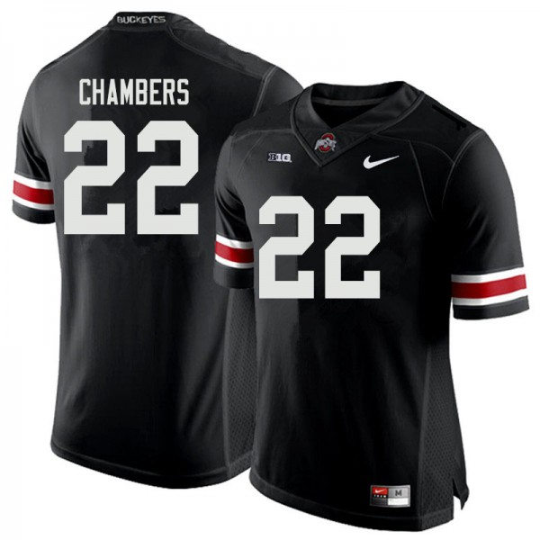 Mens Ohio State Buckeyes #22 Steele Chambers Black White College Football Game Jersey