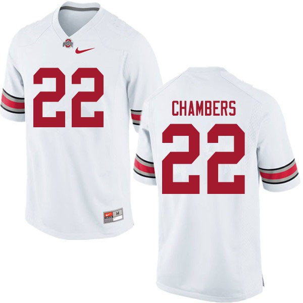 Mens Ohio State Buckeyes #22 Steele Chambers White College Football Game Jersey