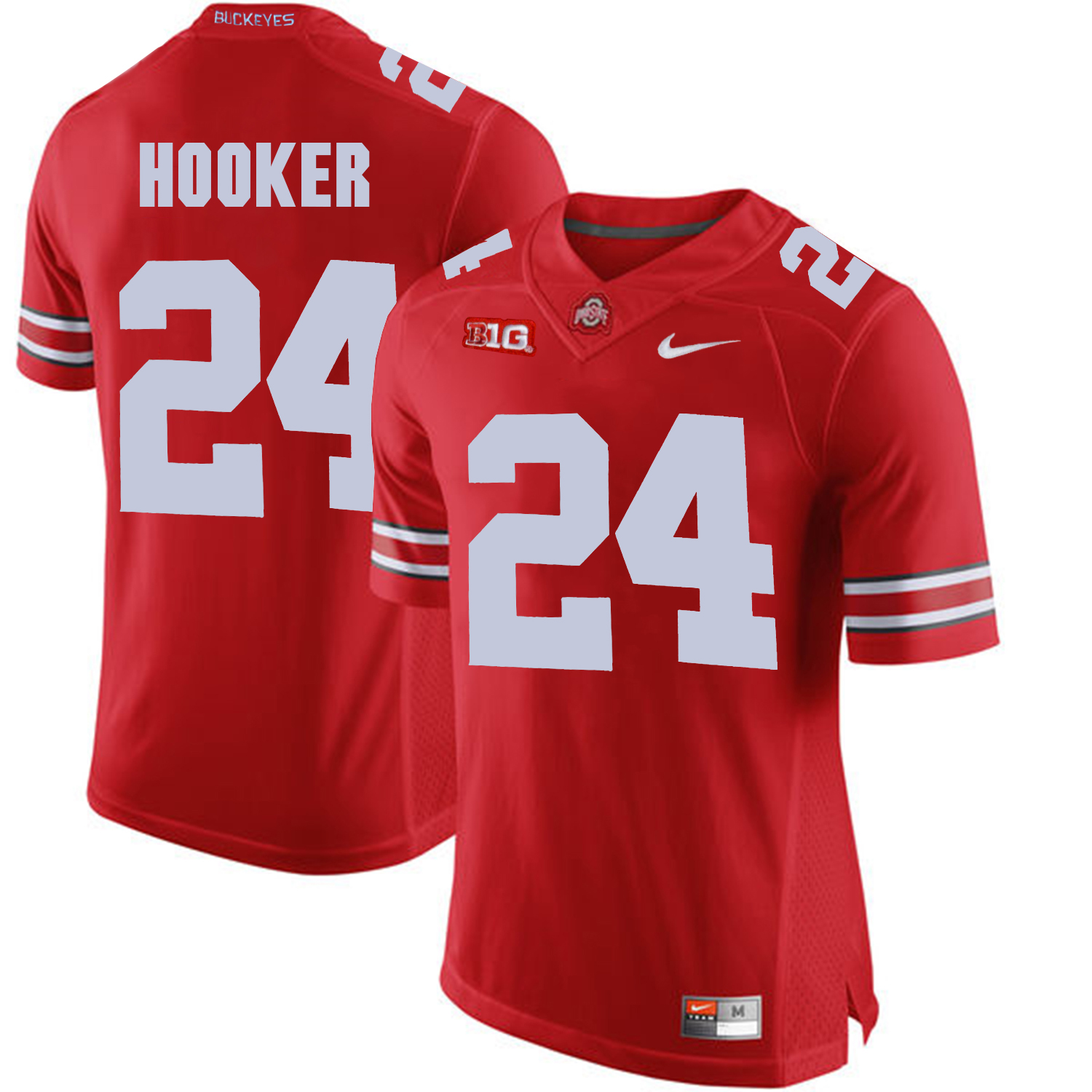 Mens Ohio State Buckeyes #24 Malik Hooker Nike Red Football Jersey 