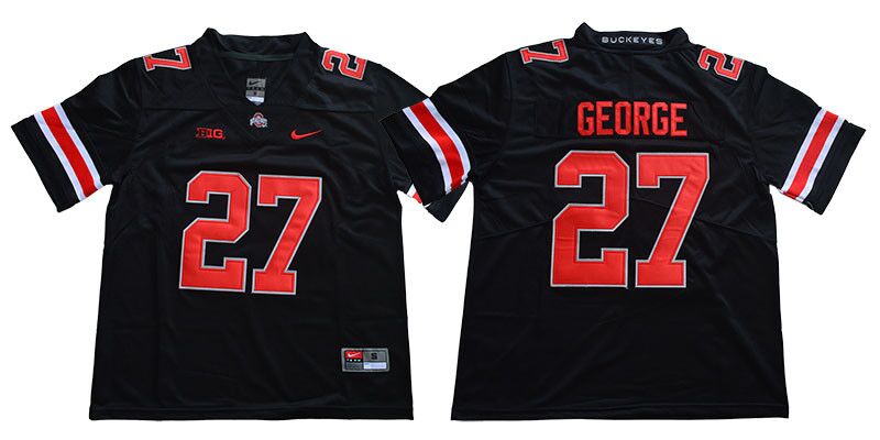 Mens Ohio State Buckeyes #27 Eddie George Blackout Nike Limited College Football Jersey