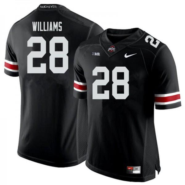 Mens Ohio State Buckeyes #28 Miyan Williams Nike Black White College Football Game Jersey