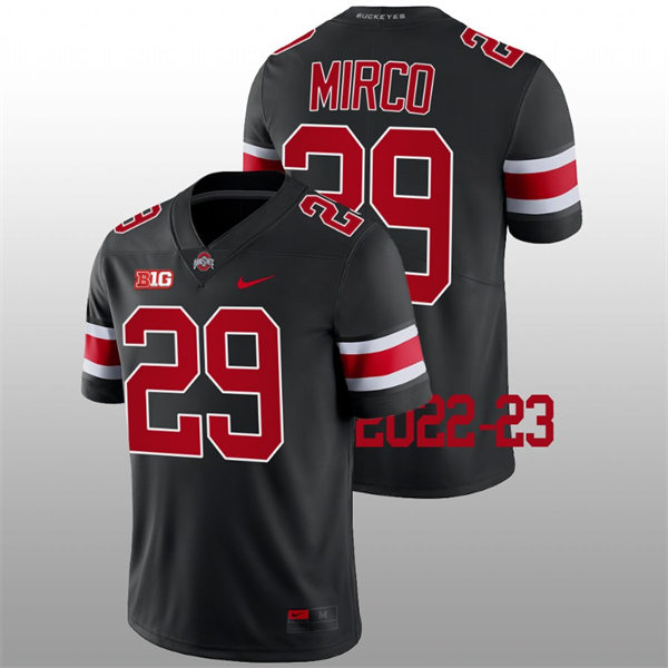 Mens Ohio State Buckeyes #29 Jesse Mirco Blackout College Football Game Jersey 