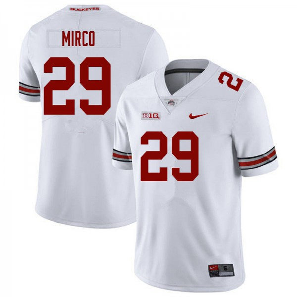Mens Ohio State Buckeyes #29 Jesse Mirco White College Football Game Jersey