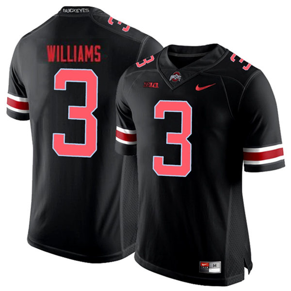 Mens Ohio State Buckeyes #3 Miyan Williams Nike Blackout College Football Game Jersey