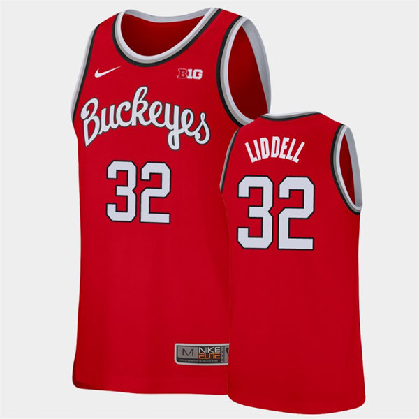 Mens Ohio State Buckeyes #32 E. J. Liddell Nike 2020 Scarlet College Baketball Jersey