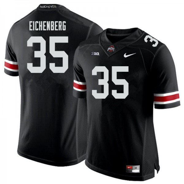 Mens Ohio State Buckeyes #35 Tommy Eichenberg Black White College Football Game Jersey