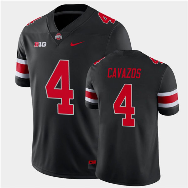 Mens Ohio State Buckeyes #4 Lejond Cavazos Nike Blackout College Football Game Jersey