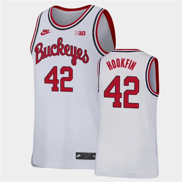 Mens Ohio State Buckeyes #42 Harrison Hookfin Nike White Turning Back The Clocks 1980'S RETRO Basketball Jersey