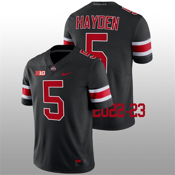 Mens Ohio State Buckeyes #5 Dallan Hayden Blackout College Football Game Jersey