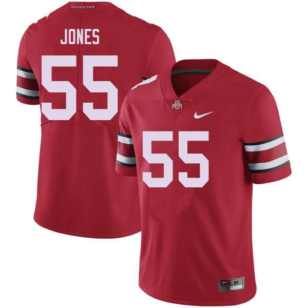 Mens Ohio State Buckeyes #55 Matthew Jones Scarlet College Football Game Jersey