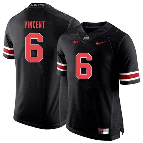 Mens Ohio State Buckeyes #6 Taron Vincent Blackout College Football Game Jersey