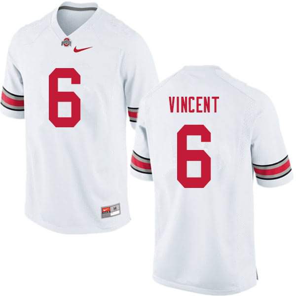 Mens Ohio State Buckeyes #6 Taron Vincent White College Football Game Jersey (2)