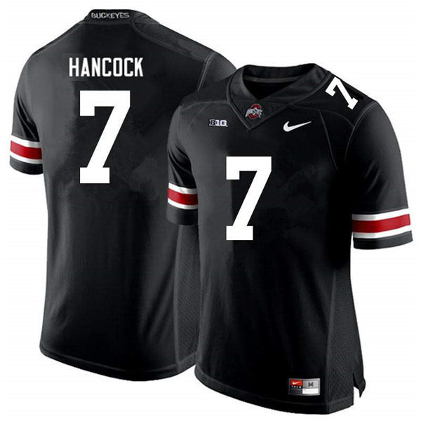 Mens Ohio State Buckeyes #7 Jordan Hancock Nike Black White College Football Jersey