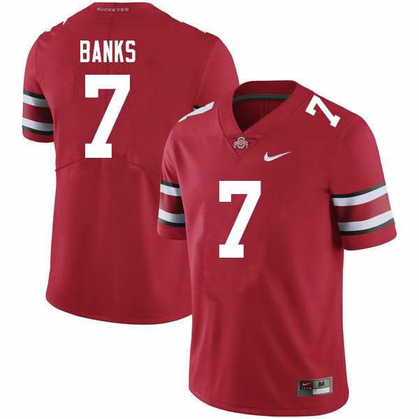 Mens Ohio State Buckeyes #7 Sevyn Banks Nike Scarlet College Football Game Jersey