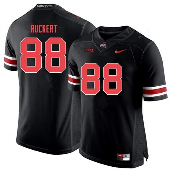 Mens Ohio State Buckeyes #88 Jeremy Ruckert Nike Blackout College Football Game Jersey
