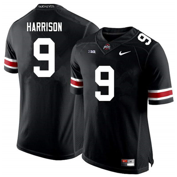 Mens Ohio State Buckeyes #9 Zach Harrison Nike Black White College Football Game Jersey