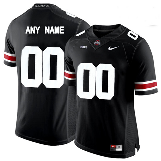 Mens Ohio State Buckeyes Custom Pete Johnson TED GINN JR. AJ. Hawk James Laurinaitis John Simon Nike Black Football Jersey