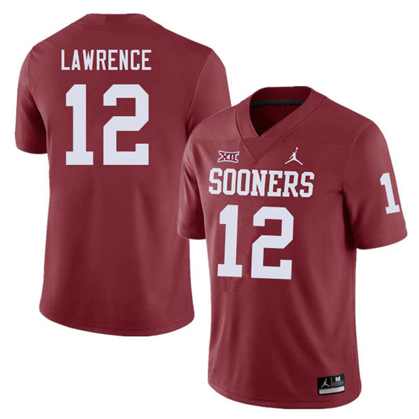 Mens Oklahoma Sooners #12 Key Lawrence Crimson Jordan College Football Game Jersey Mens Oklahoma Sooners #12 Key Lawrence Crimson Jordan College Football Game Jersey