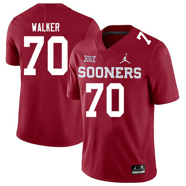 Mens Oklahoma Sooners #70 Brey Walker Crimson Jordan College Football Game Jersey