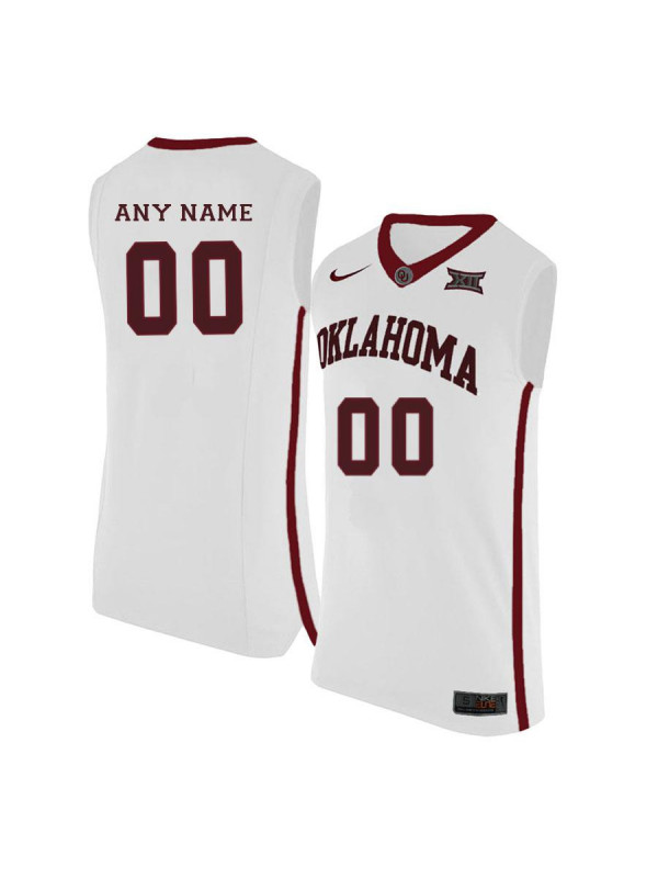 Mens Oklahoma Sooners Custom Stitched Nike White College basketball Jersey