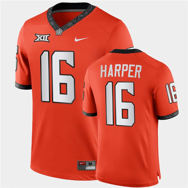 Mens Oklahoma State Cowboys #16 Devin Harper Nike Orange College Football Jersey