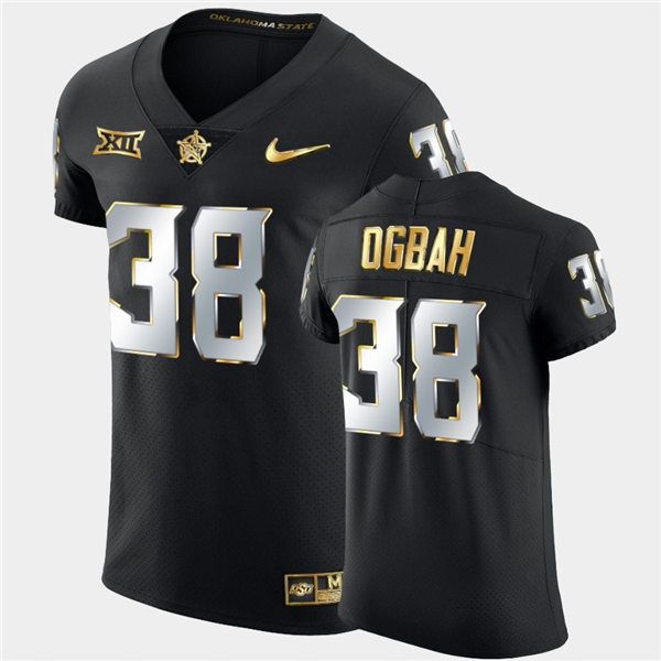 Mens Oklahoma State Cowboys #38 Emmanuel Ogbah Nike Black Golden Edition College Football Jersey