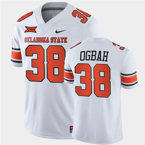 Mens Oklahoma State Cowboys #38 Emmanuel Ogbah Nike White Vapor Limited Football Jersey