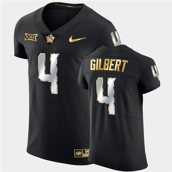 Mens Oklahoma State Cowboys #4 Justin Gilbert Nike Black Golden Edition College Football Jersey