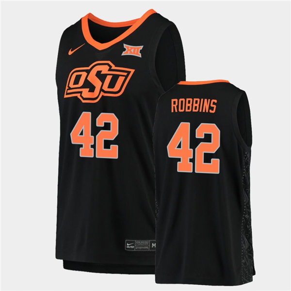 Mens Oklahoma State Cowboys #42 Mason Robbins Nike Black College Basketball Game Jersey