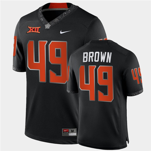 Mens Oklahoma State Cowboys #49 Tanner Brown Nike Black College Football Jersey