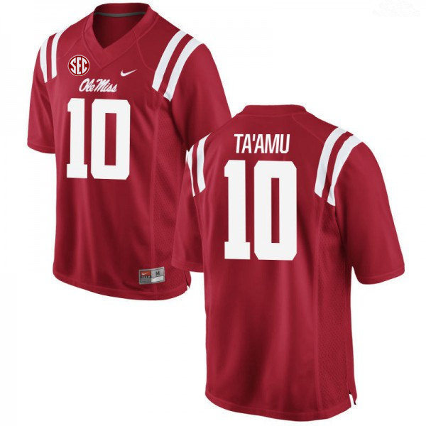 Mens Ole Miss Rebels #10 Jordan Ta'amu Nike Red College Football Game Jersey