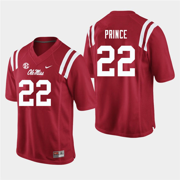 Mens Ole Miss Rebels #22 Deantre Prince Nike Red College Football Game Jersey