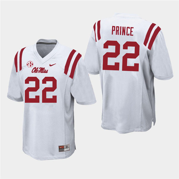 Mens Ole Miss Rebels #22 Deantre Prince Nike White College Football Game Jersey